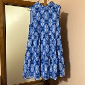 Darling midi blue tiered dress. Size medium.